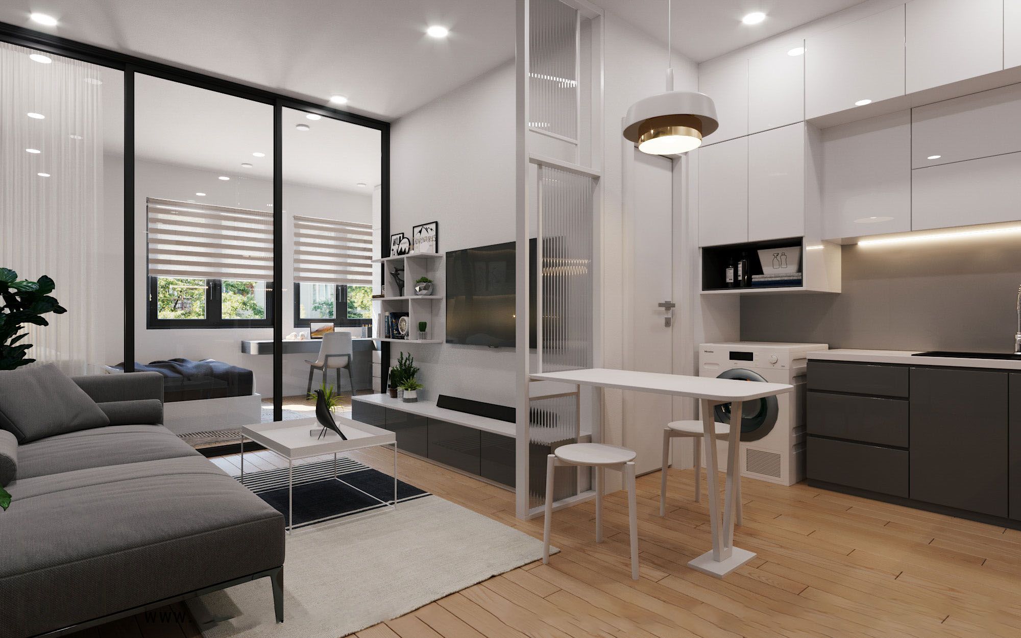 Cần bán căn hộ chung cư 1 phòng ngủ toà W2 tầng cao Vinhomes West Point Phạm Hùng