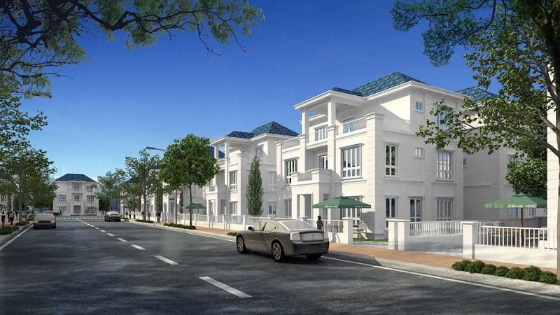 Mua biệt thự đơn lập Tây Tứ Trạch bàn giao mặt ngoài 3 tầng 1 tum sân vườn Centerville Văn Giang