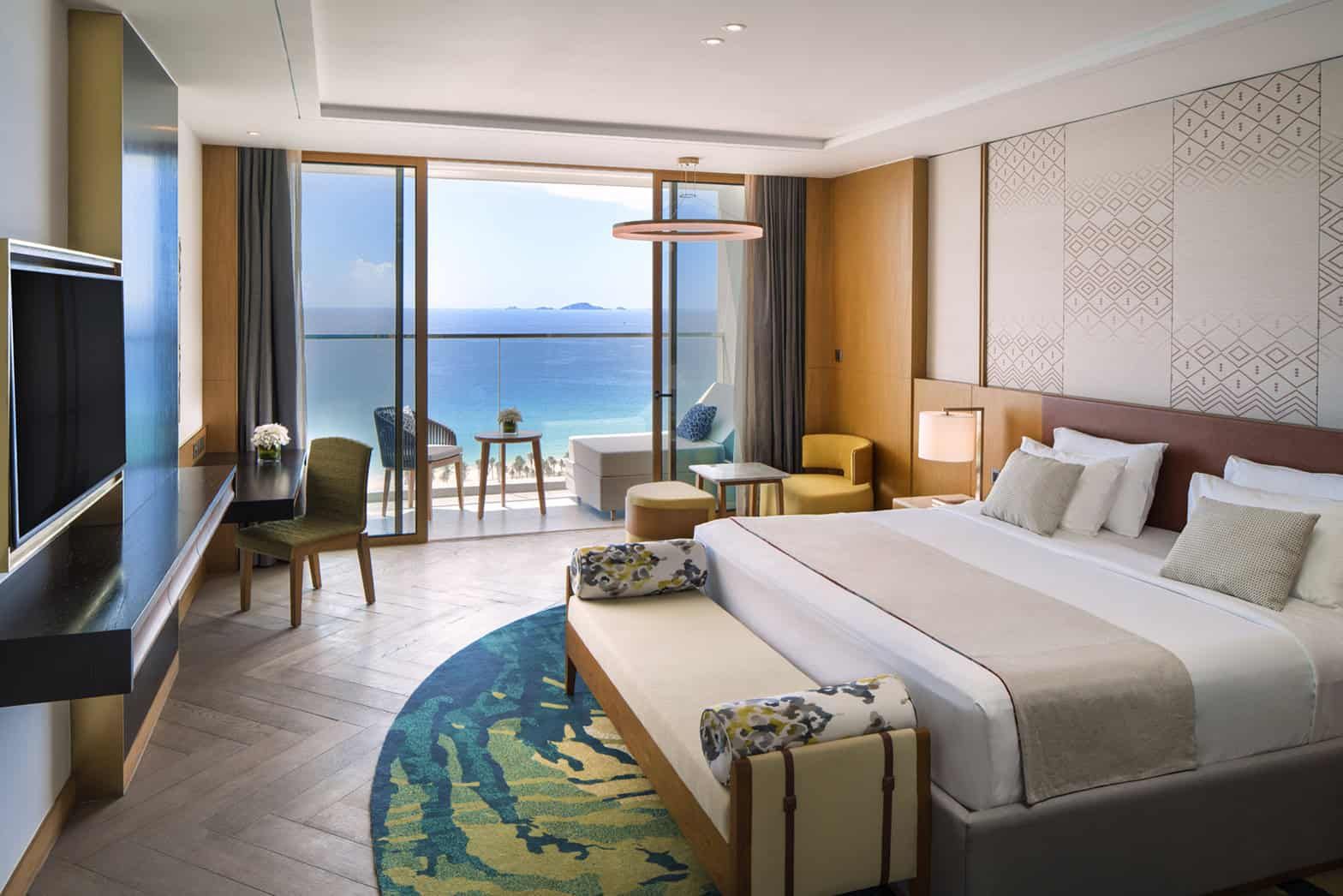 Cho thuê căn hộ 2 phòng ngủ nhà trống hoàn thiện tầng cao view ngoại khu Meypearl Phú Quốc