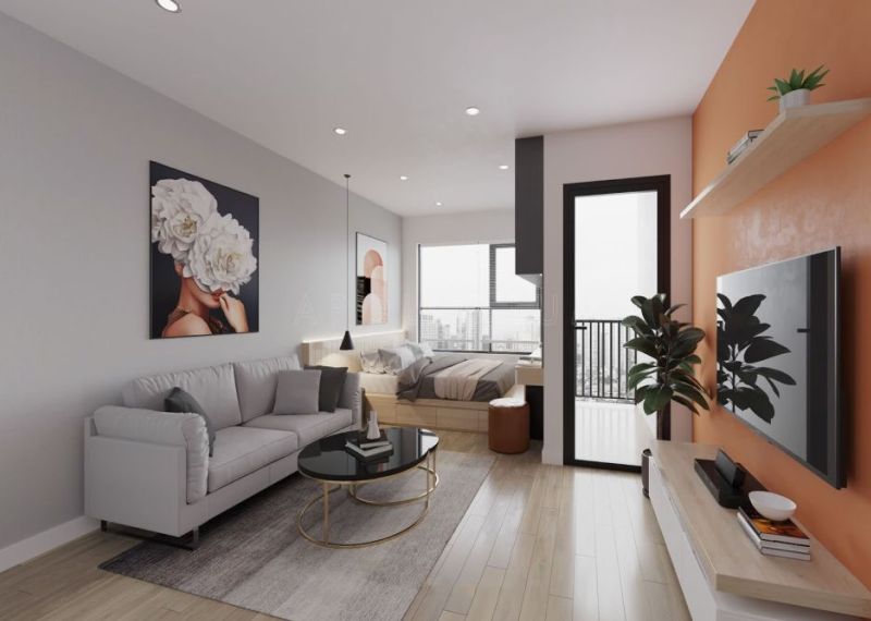 Bán căn 1PN tòa M1 Mayfair bàn giao CĐT Đông Tứ Trạch CĐT diện tích 46.5m2 The Cosmopolitan Cổ Loa