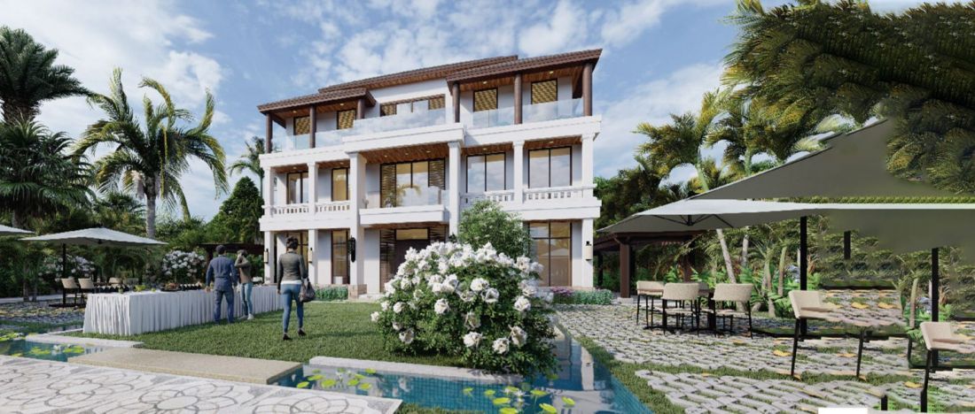 Mua biệt thự góc đơn lập chính Tây 2 mặt tiền nhìn vườn hoa xây thô bên trong Noble Heritage Hanoi