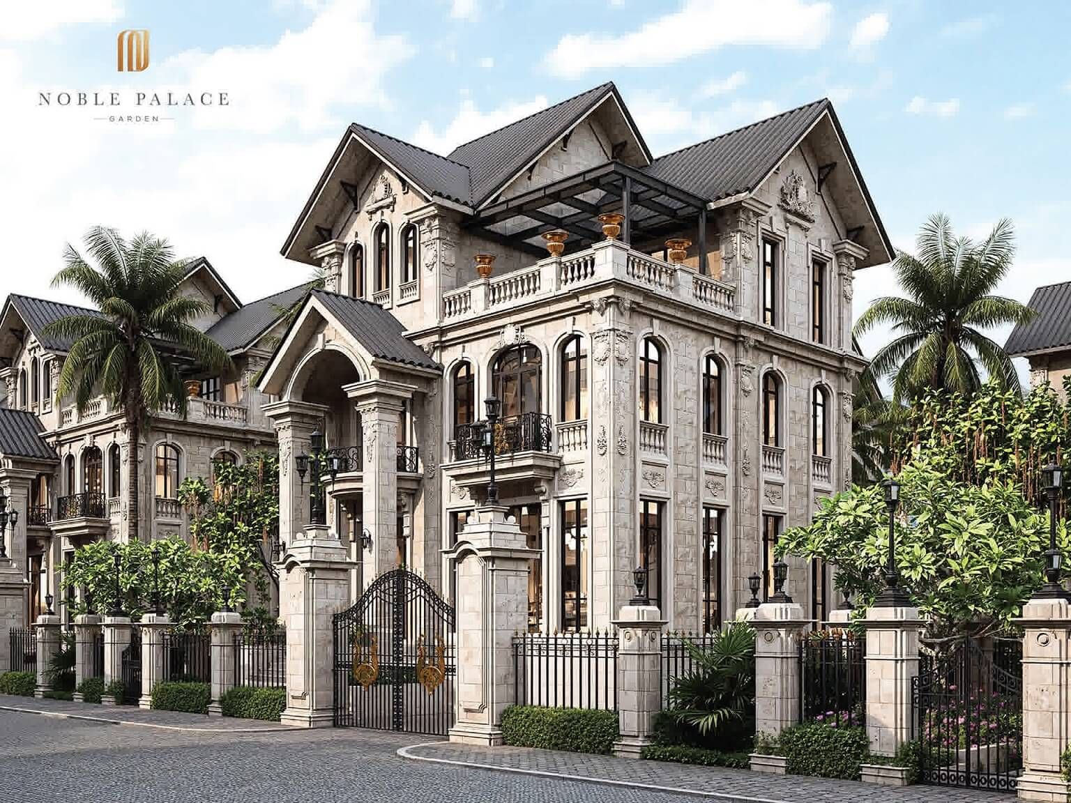 Bán căn góc liền kề Tây Bắc Noble Rivera Phúc Thọ, Cẩm Đình - Thiết kế Tân Cổ Điển 4 tầng xây thô