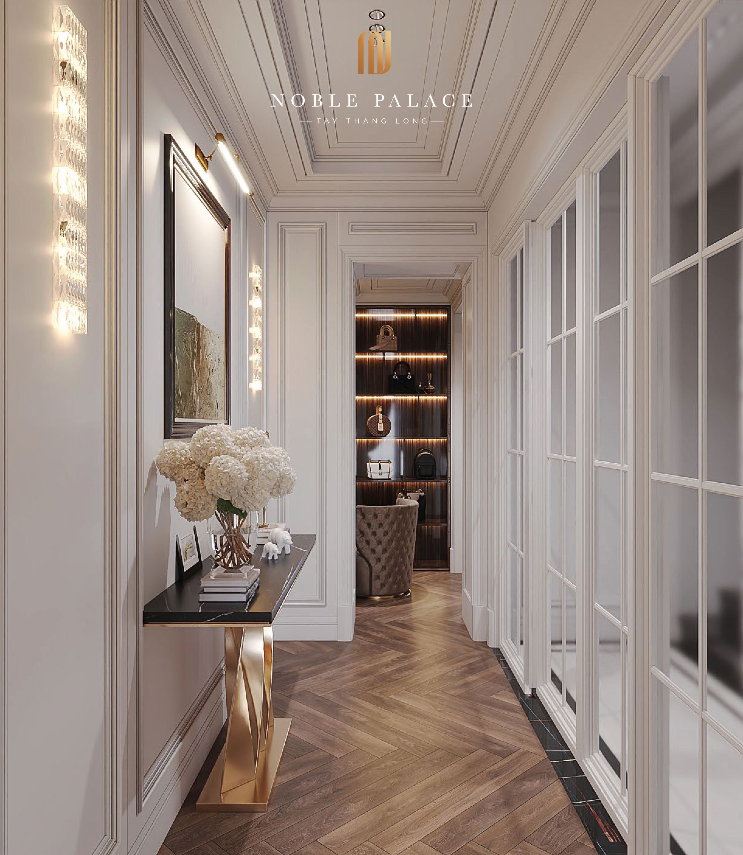 Cho thuê shophouse Elegant Tây Nam mặt ngoài hoàn thiện chưa nội thất Noble Palace Tây Thăng Long