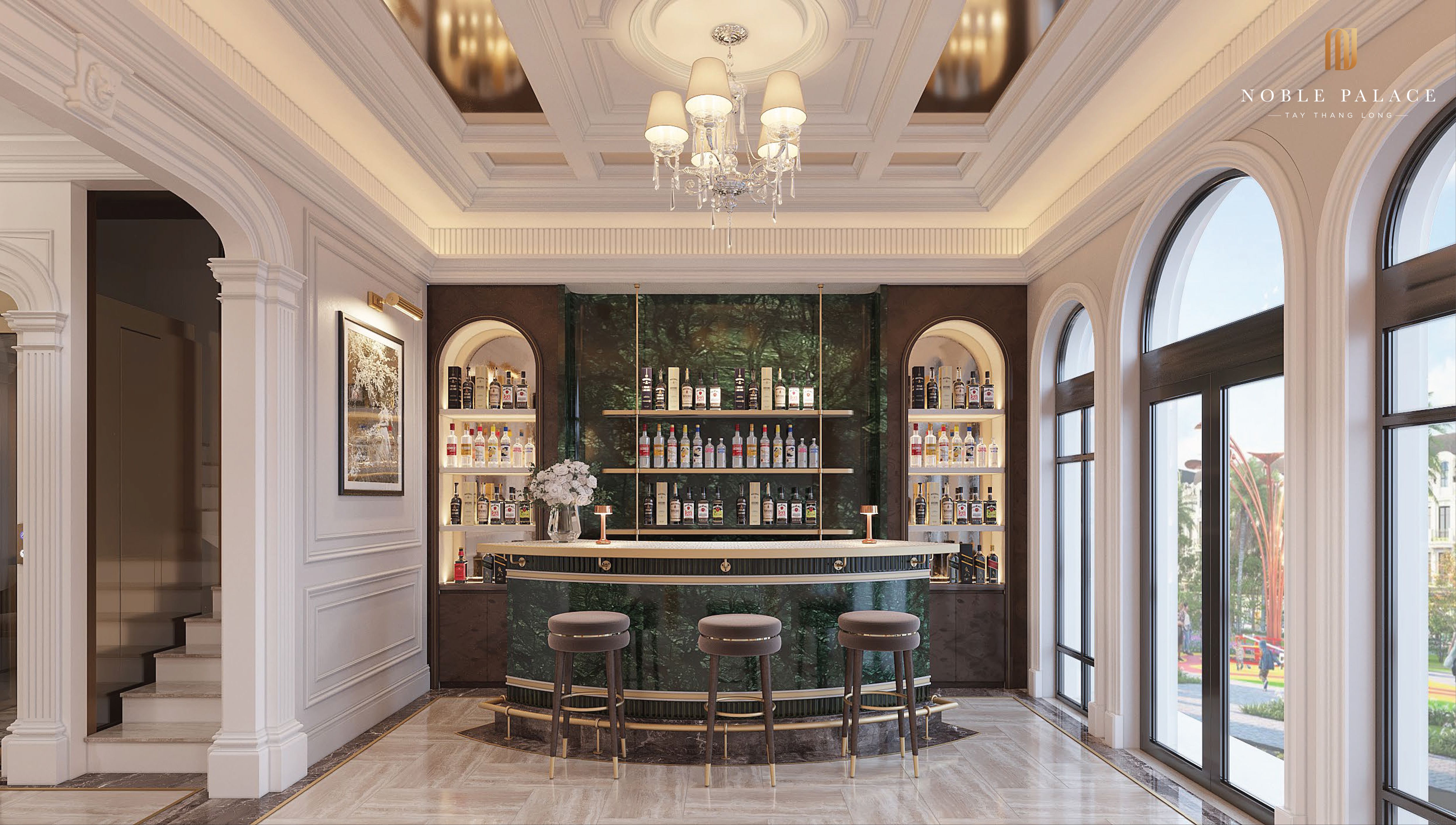 Mua shophouse Elegant 4 tầng Tây Nam mặt ngoài hoàn thiện Noble Palace Tây Thăng Long gần Công viên
