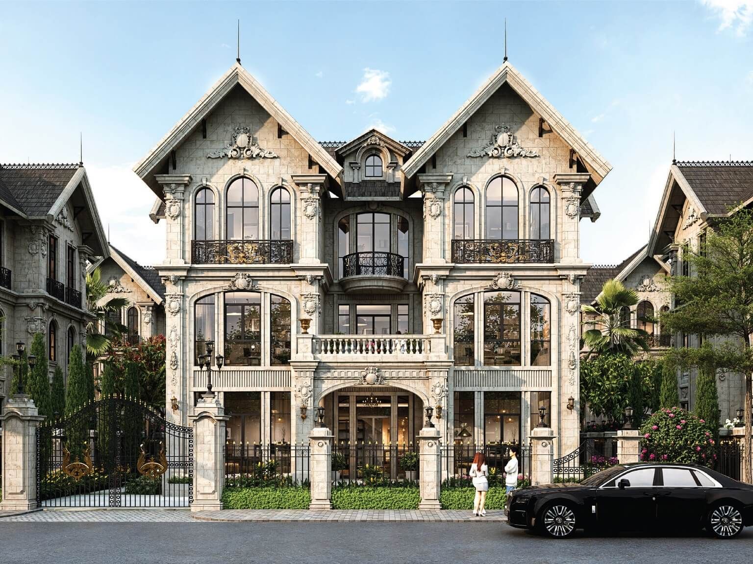 Cho thuê biệt thự song lập đầy đủ nội thất - Tân Cổ Điển Noble Rivera Phúc Thọ 3 tầng 1 tum