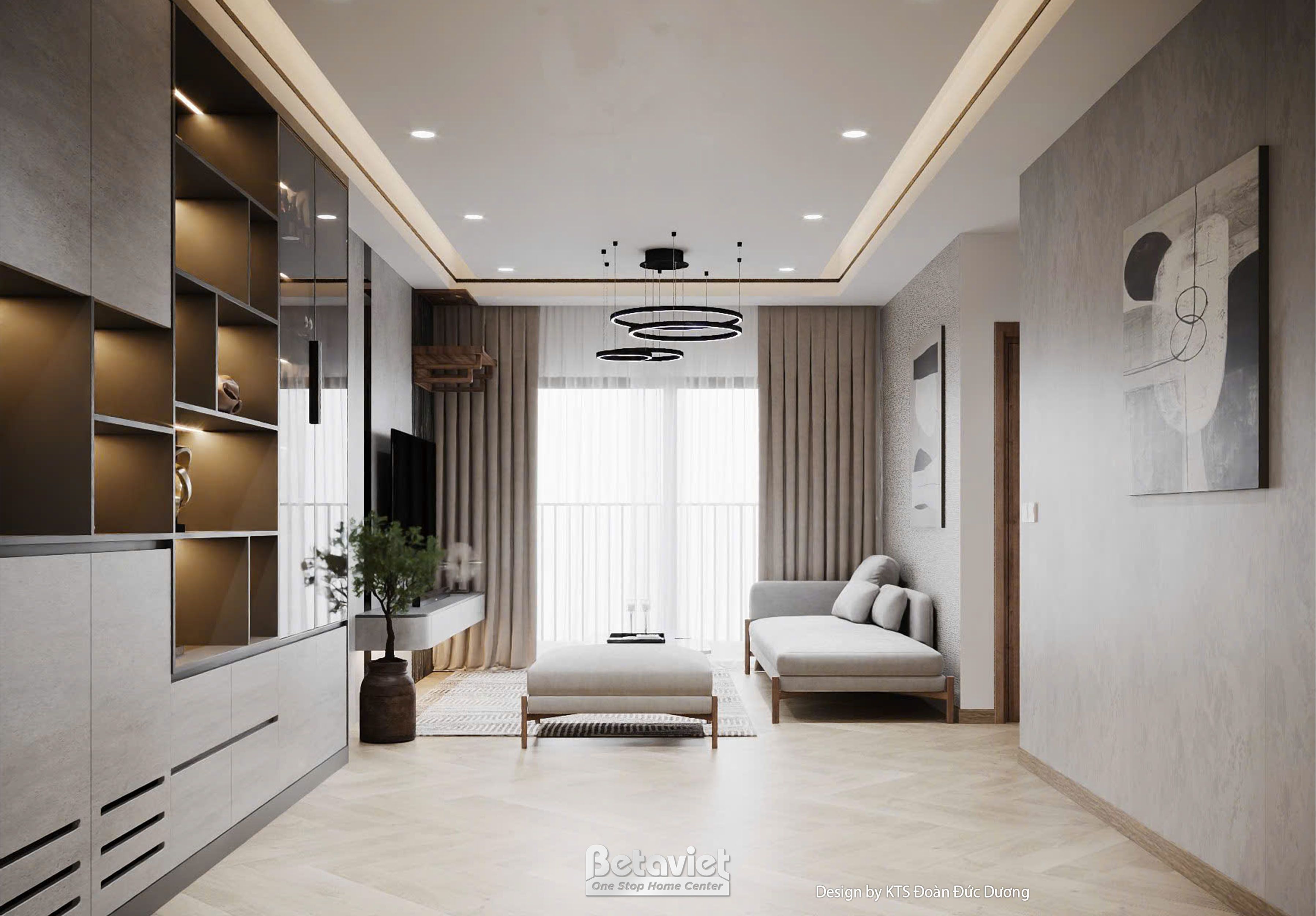 Thuê căn hộ 2 phòng ngủ tòa F3 đầy đủ nội thất diện tích 63m2 tầng trung view biể Sun Festo Town