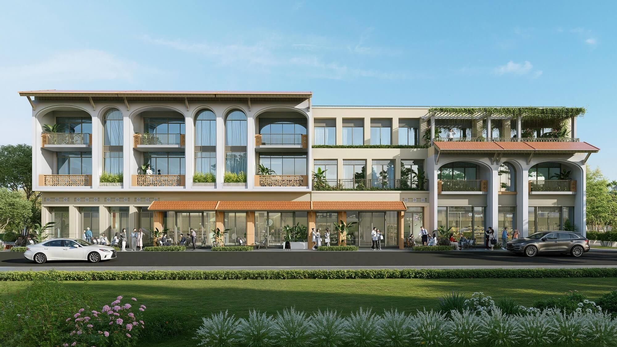 Bán căn góc shophouse Tây Bắc 2 mặt thoáng - KD thuận lợi 4 tầng 120m2 Charmora City Sun Nha Trang