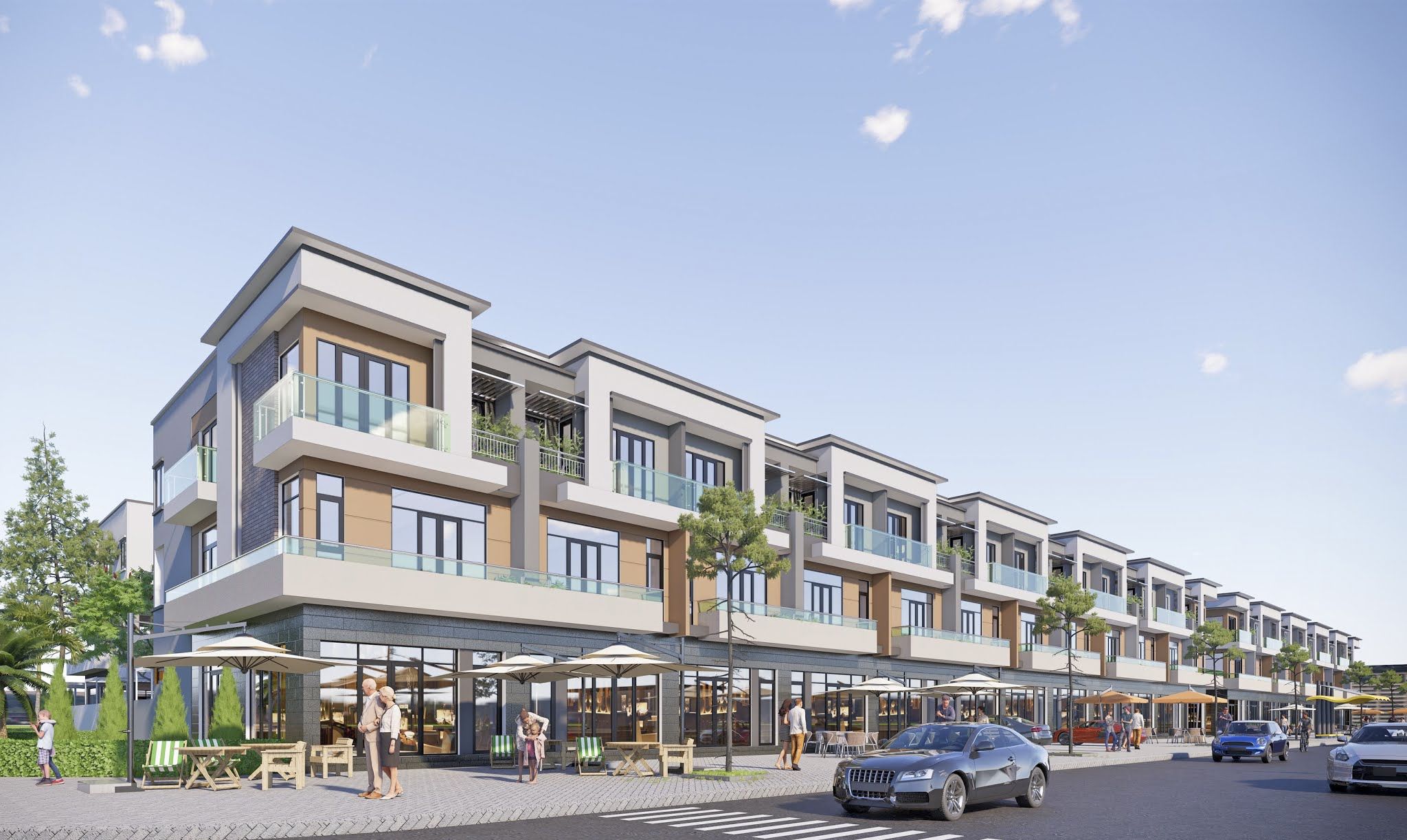 Bán shophouse căn góc Tây Tứ Trạch hoàn thiện mặt ngoài xây thô bên trong 4 tầng Mê Linh New City