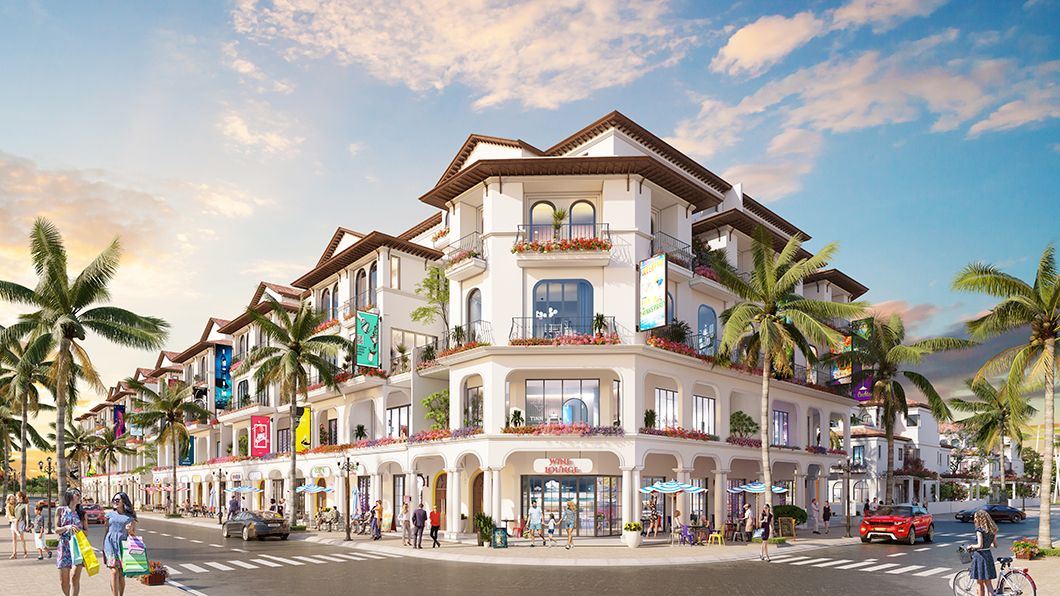 Bán căn góc shophouse hướng Nam hoàn thiện mặt ngoài x 4 tầng gần vườn hoa Sun Group Cát Bà