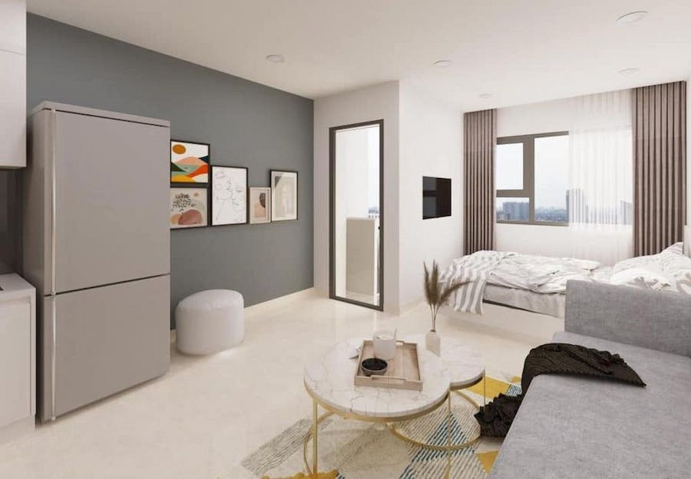 Cho thuê Sudio tầng cao nhà trống chưa đồ ban công view shop TMDV Vinhomes Gallery Giảng Võ