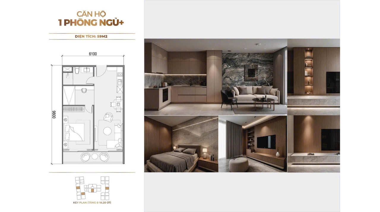 Cho thuê căn hộ 1PN+ dự án Sunshine Legend City hướng Bắc – An cư tiện nghi, phù hợp gia đình trẻ