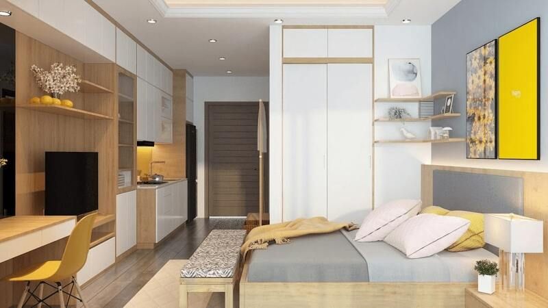 Cho thuê căn 1 ngủ 1WC tầng trung - Nội thất cơ bản Sunshine Continental Trần Bình giá tốt