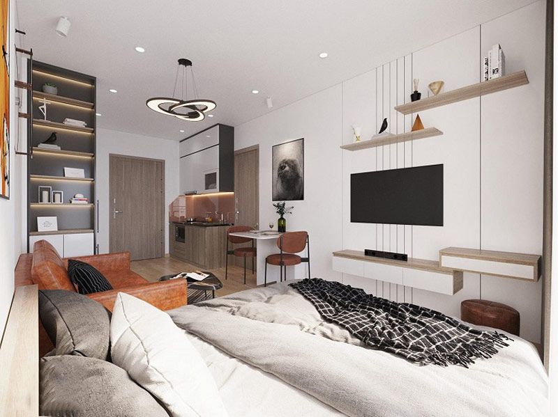 Cho thuê căn hộ studio đầy đủ nội thất DT: 35.5m2 tầng trung Lumiere Essence Peak Cổ Loa giá VIP