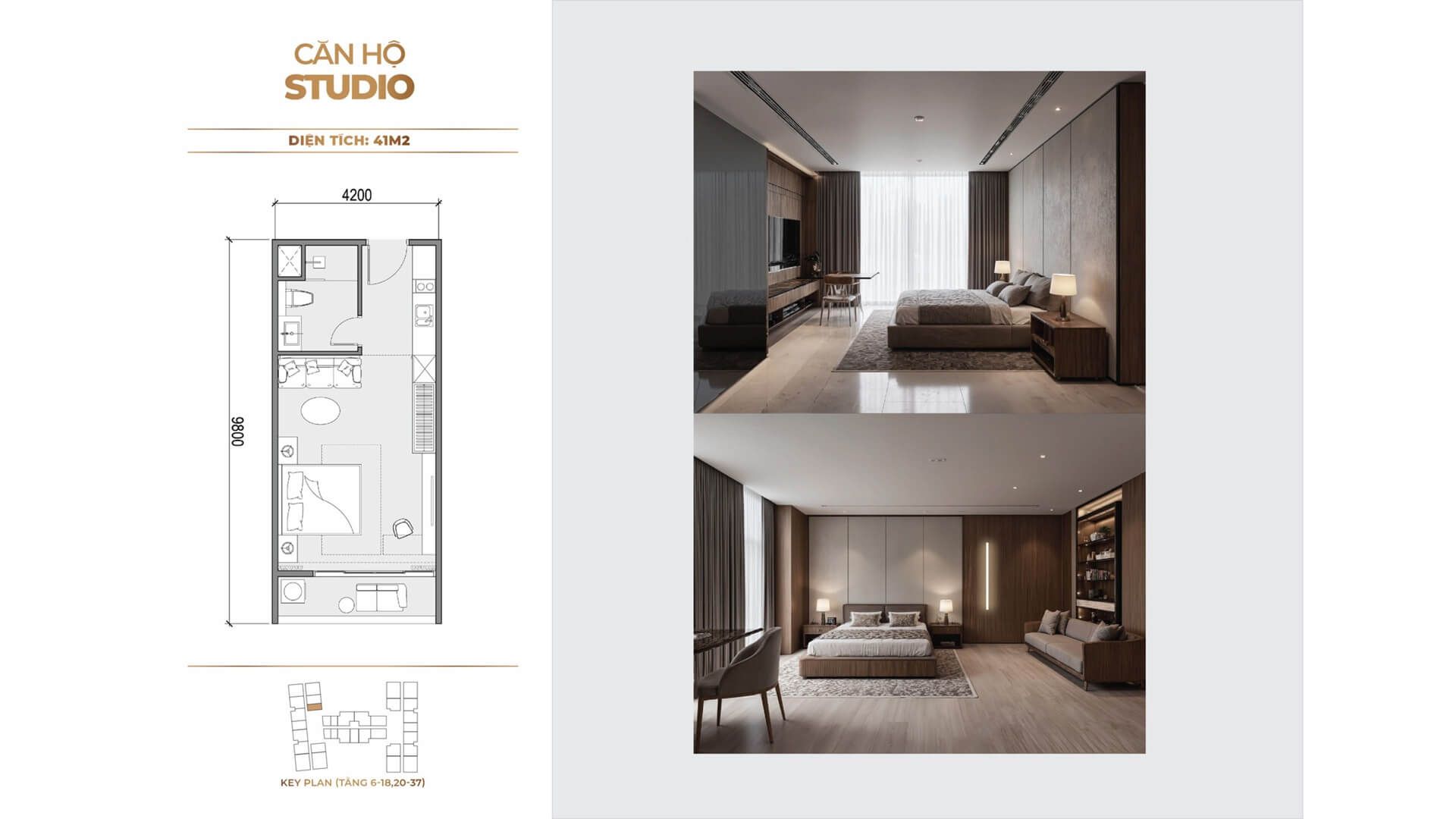 Cho thuê căn hộ Studio Sunshine Legend City hướng Tây Nam – Phù hợp người trẻ năng động