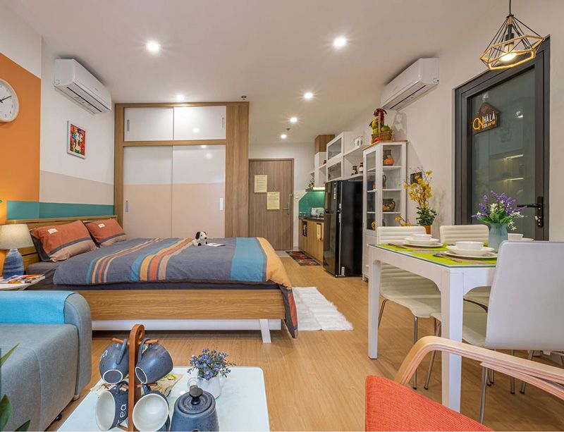 Chủ nhà nhờ bán căn hộ Studio tại Hana Garden City Mê Linh hướng Tây Nam diện tích 35m2 đủ đồ