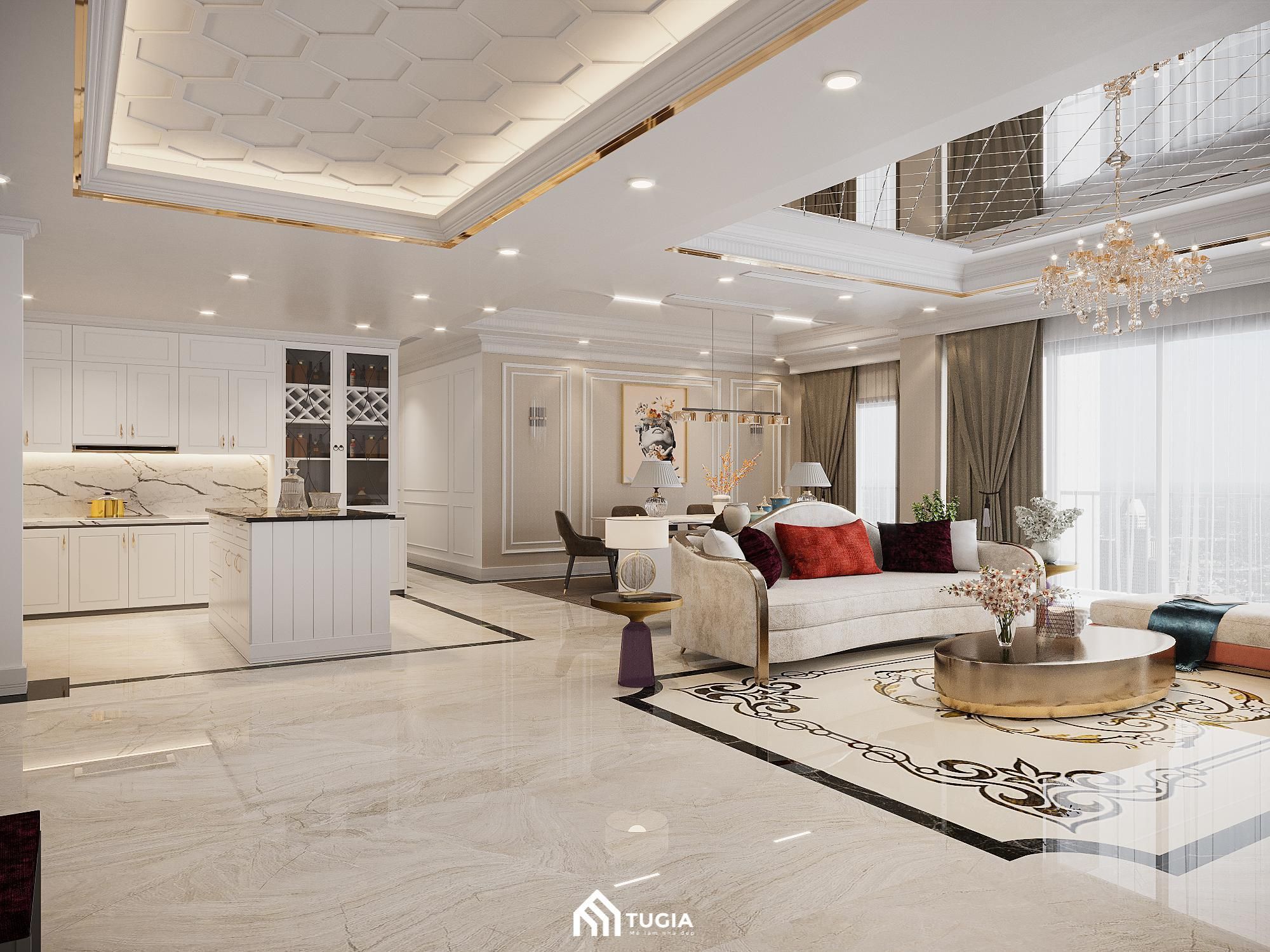 Bán Penthouse ban công Tây Bắc nội thất cao cấp - Kính LowE chạm sàn D’. Diamant Bleu Long Biên