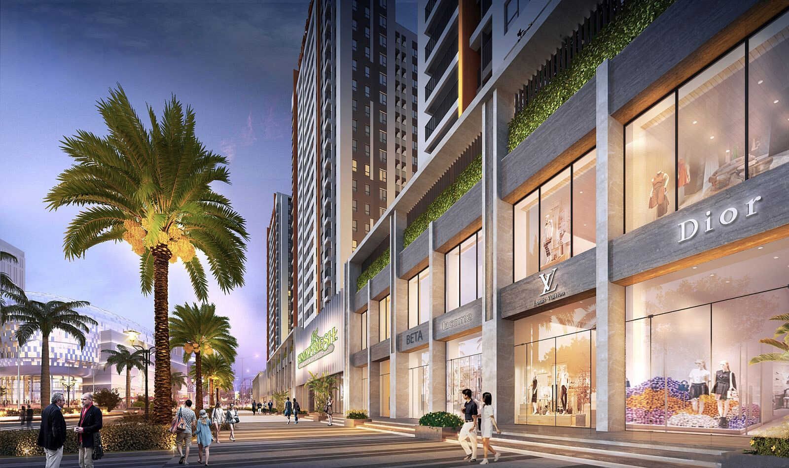 Cho thuê shophouse khối đế mặt kính view đô thị, vị trí đẹp kinh doanh Sun Grand City Cầu Giấy