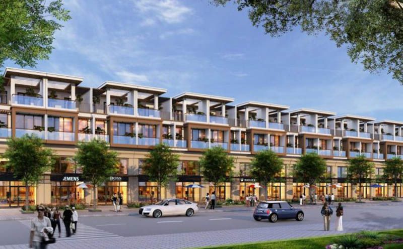 Mua nhà phố shophouse Vinhomes Apollo City hướng Tây hoàn thiện bên ngoài, xây thô bên trong