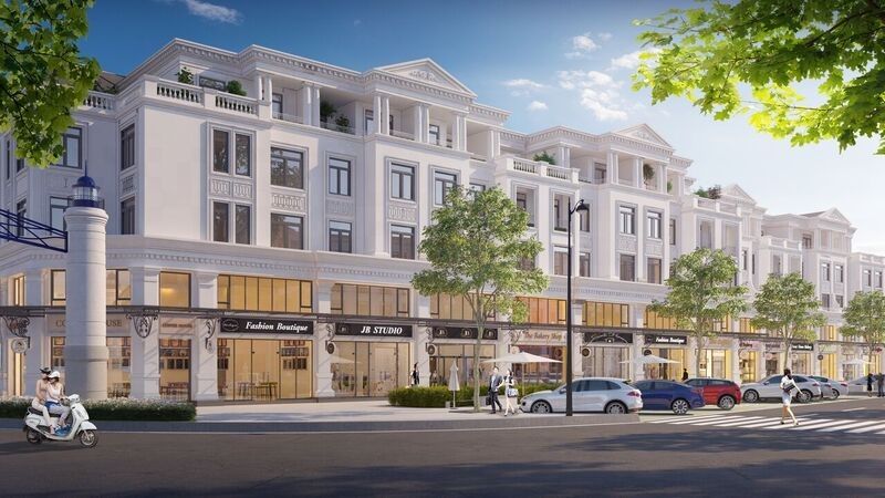 Cần thuê căn góc shophouse full nội thất Hải Âu Vinhomes Marina Hải Phòng 98m2 x 4 tầng, MT: 8m