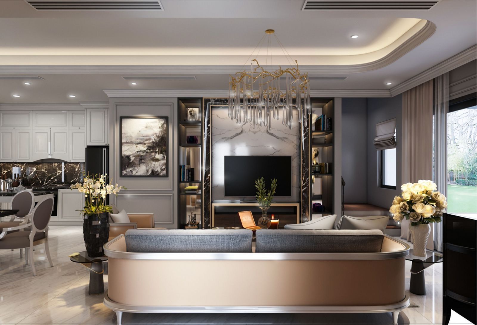 Bán biệt thự đơn lập căn góc hướng Tây Nam, DT: 289m2 hoàn thiện sang trọng An Lạc Green Symphony