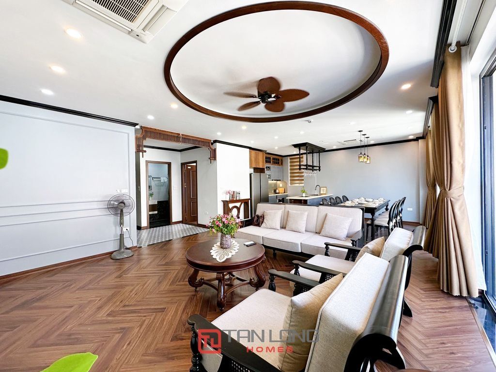 Cho thuê căn hộ 3 ngủ 165m2 full đồ mới tầng 5 view Hồ Tây - căn hộ dịch vụ Đặng Thai Mai, Tây Hồ