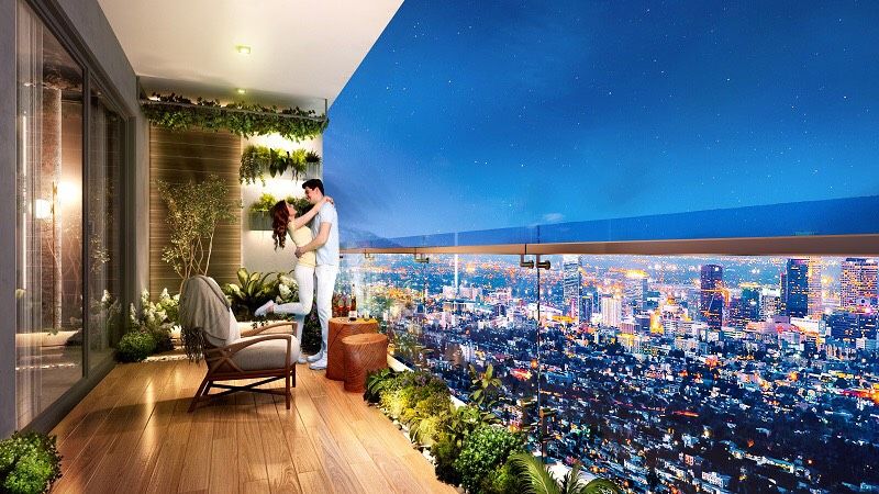 Mua chung cư Sky Villas có hồ bơi trong nhà hướng Tây view Panorama Noble Crystal Long Biên