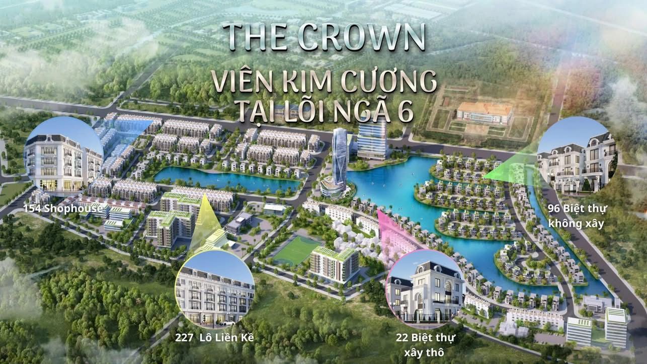 Bán biệt thự The Crown Đại Hoàng Sơn Bắc Ninh – Hướng Nam, Đường Rộng, Vị Trí Dễ Di Chuyển