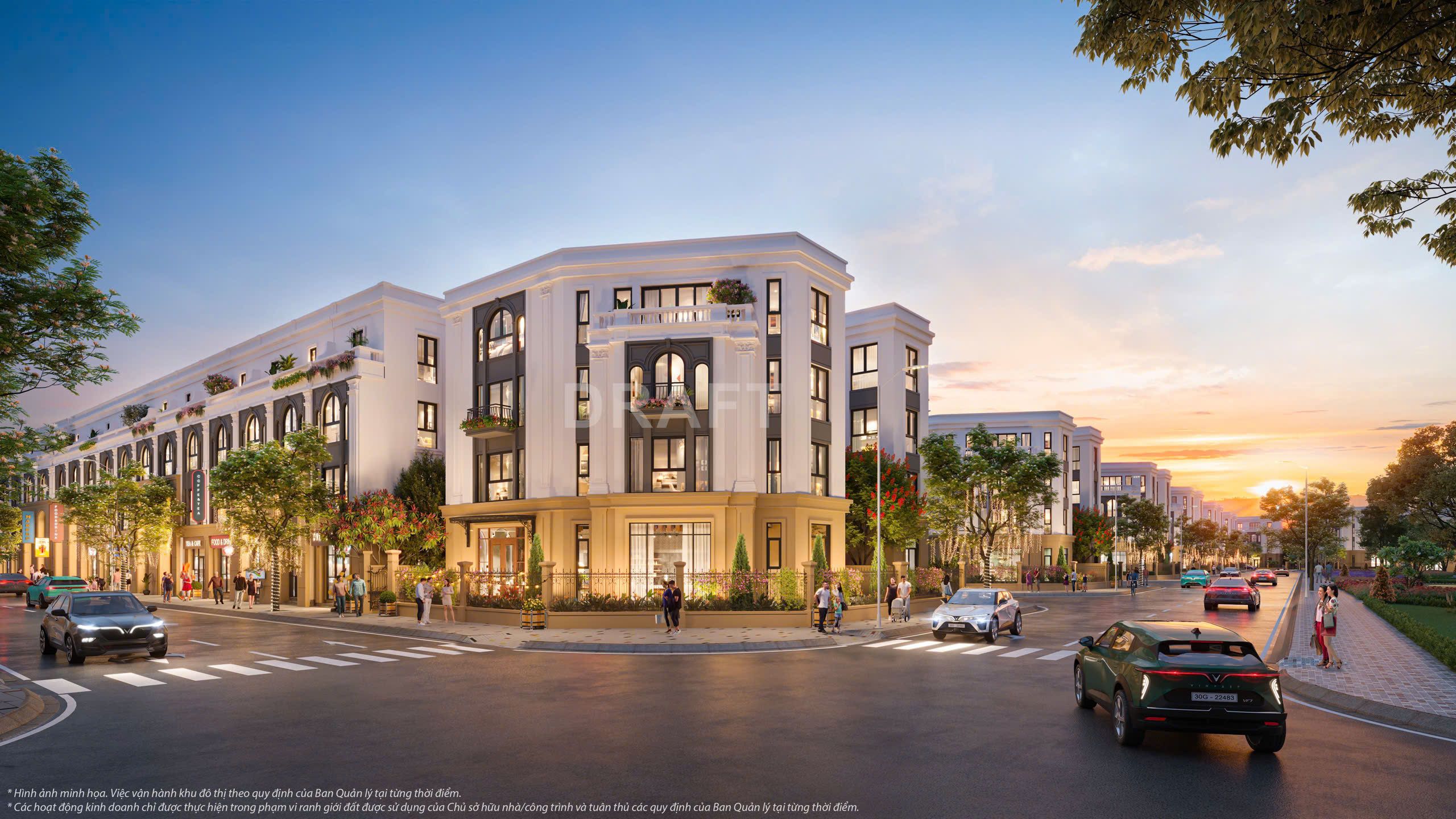Cho thuê liền kề Tây Tứ Trạch đường Bình Minh 15B nội thất cơ bản xây 4 tầng Vinhomes Golden City