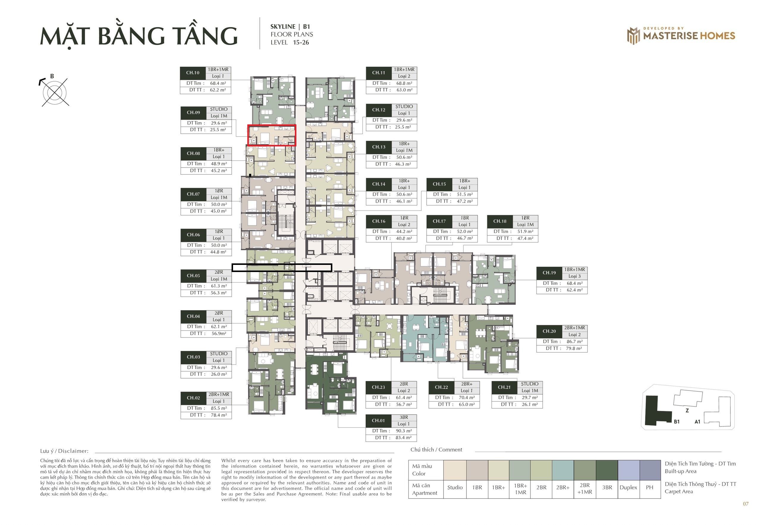 CHÍNH CHO THUÊ STUDIO TẦNG 18 TÒA B1 SKYLINE 1 PHÒNG NGỦ HƯỚNG ĐÔNG BẮC