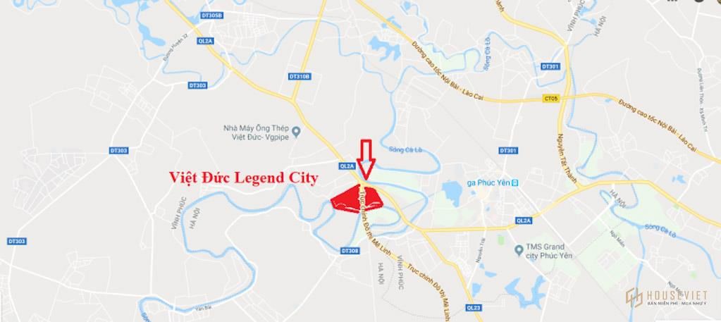 Vị trí dự án Việt Đức Legend City