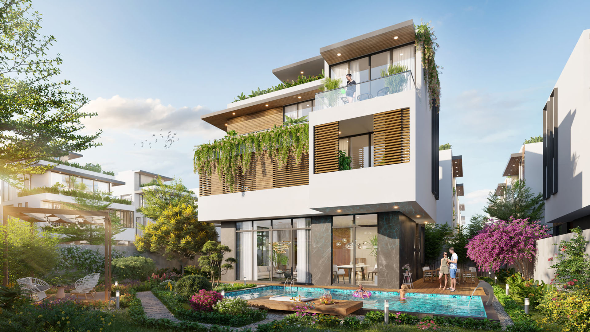 Nhà mẫu The Infinity Meyhomes Capital Phú Quốc và trải nghiệm thực tế không gian sống tinh khiết