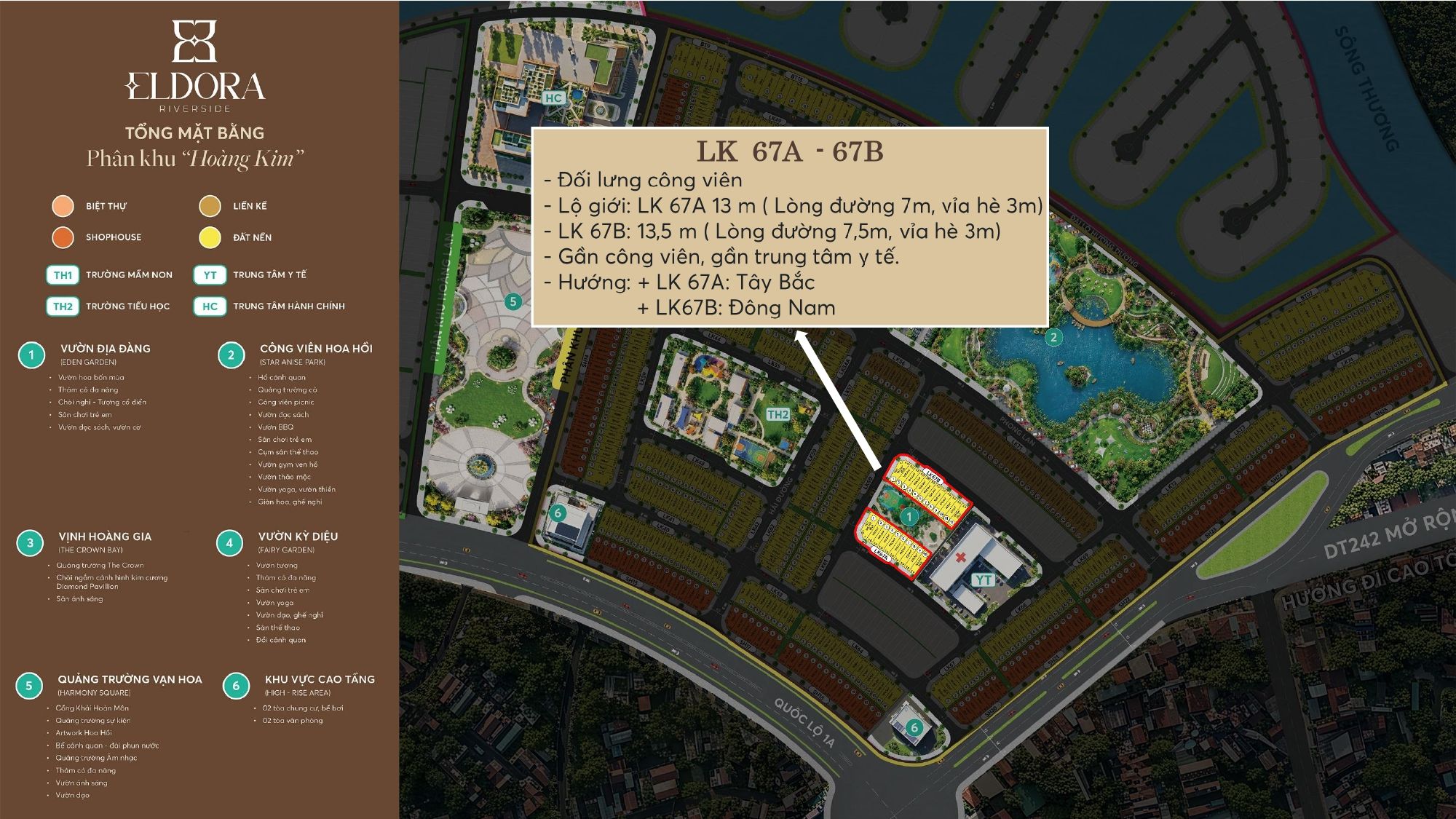 Mặt bằng thiết kế Eldora Riverside và nghệ thuật kiến tạo không gian sống sinh thái