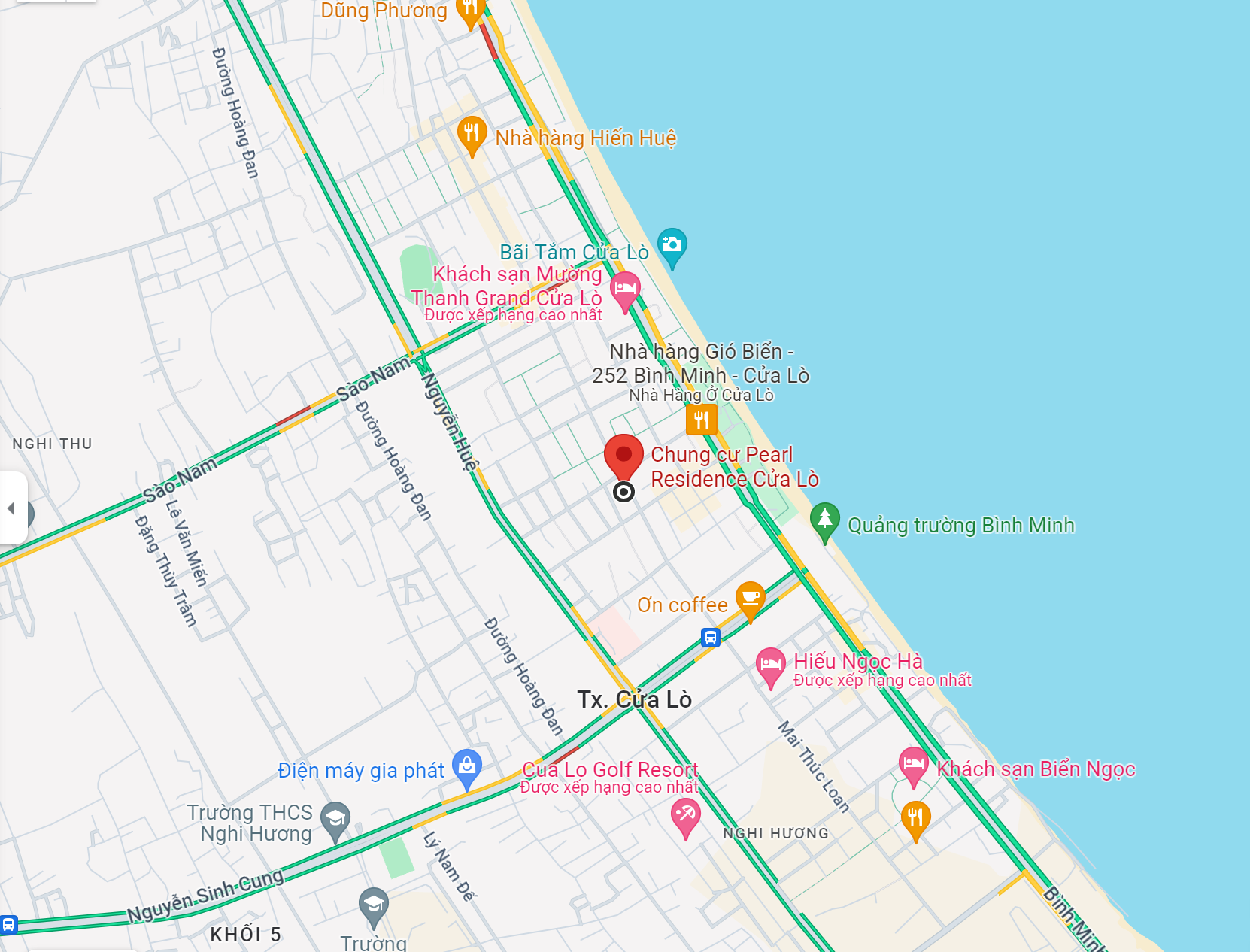 Vị trí Pearl Residence Cửa Lò