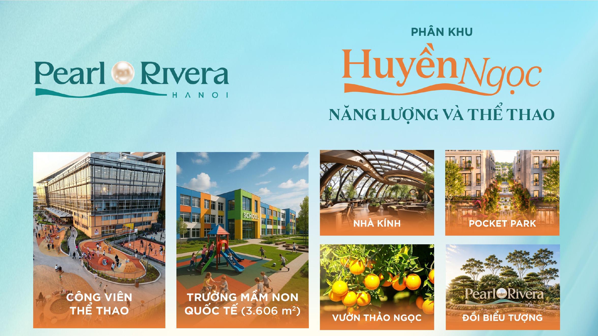 Phân khu Huyền Ngọc Pearl Rivera Hà Nội và không gian thể thao tràn đầy năng lượng