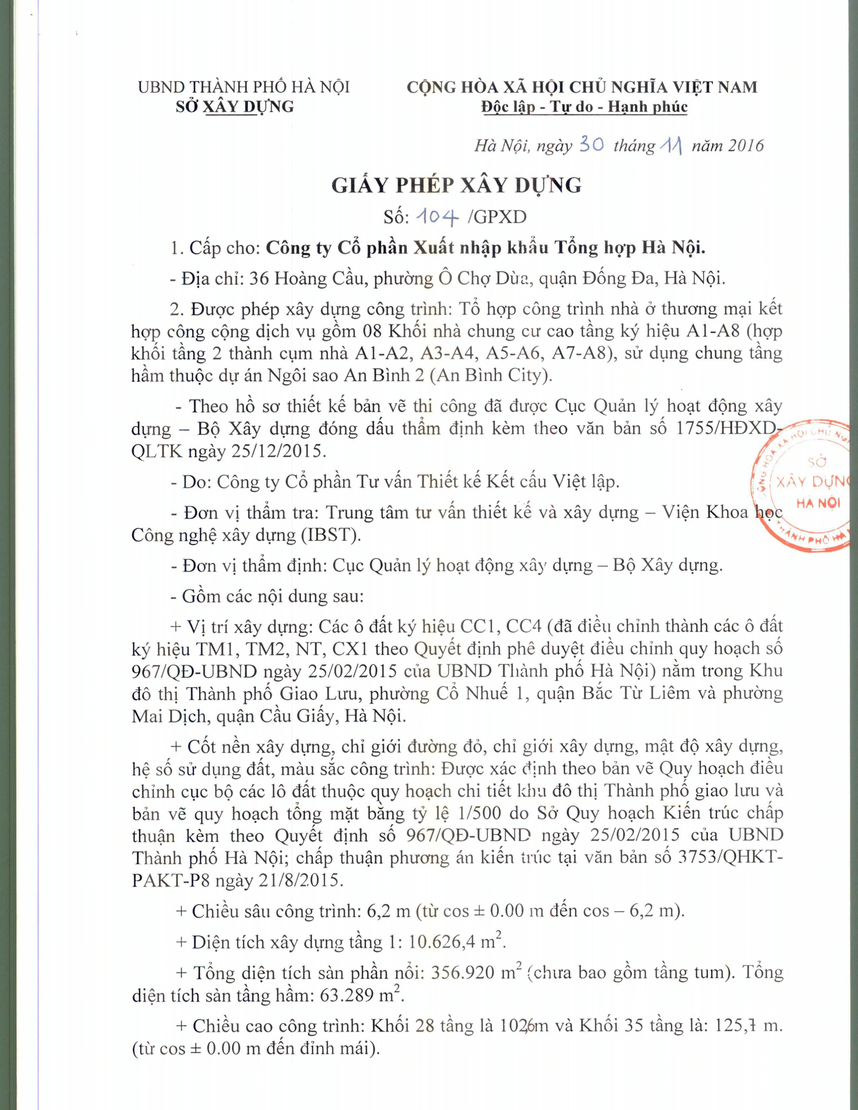 Giấy tờ pháp lý An Bình City
