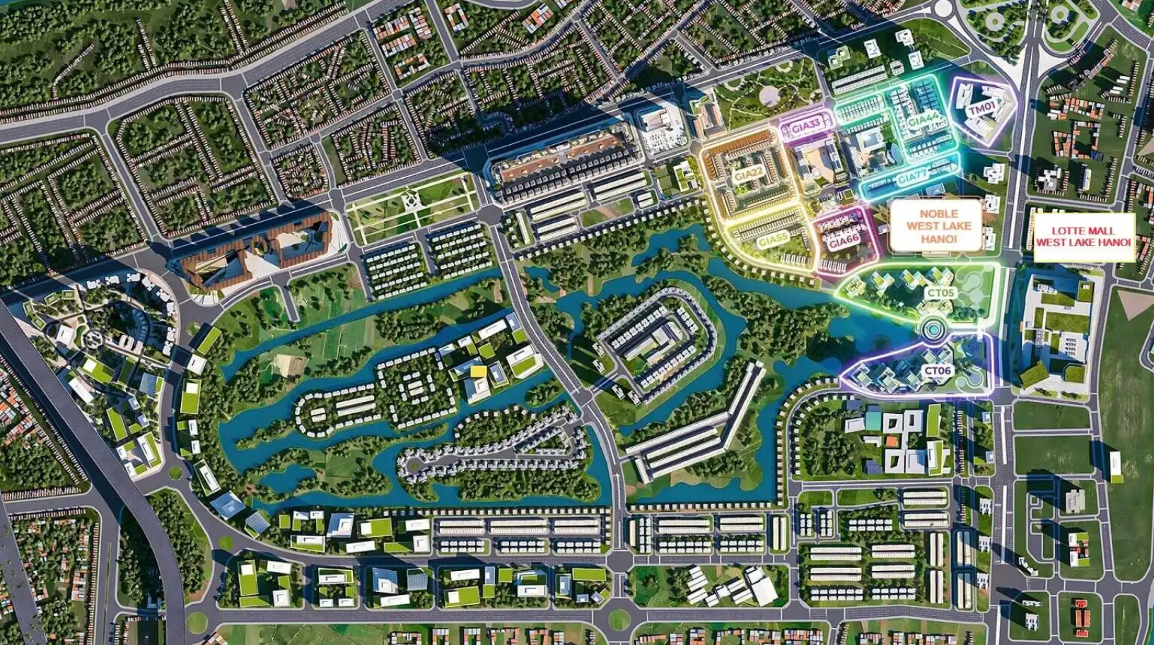 Vị trí Noble West Lake Hanoi và dấu ấn trung tâm sống mới tại Tây Hồ Tây