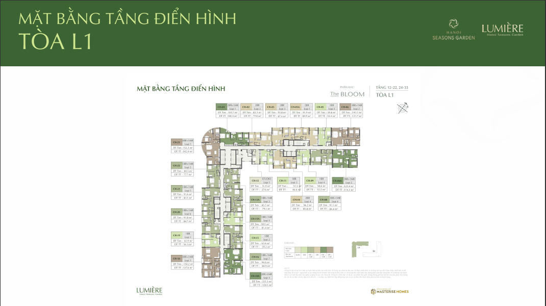 Thiết kế mặt bằng căn hộ Lumiere Hanoi Seasons Garden Nguyễn Trãi 