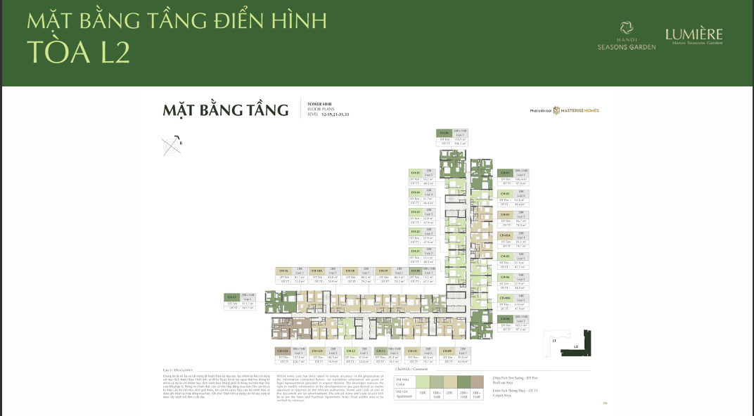 Thiết kế mặt bằng căn hộ Lumiere Hanoi Seasons Garden Nguyễn Trãi 