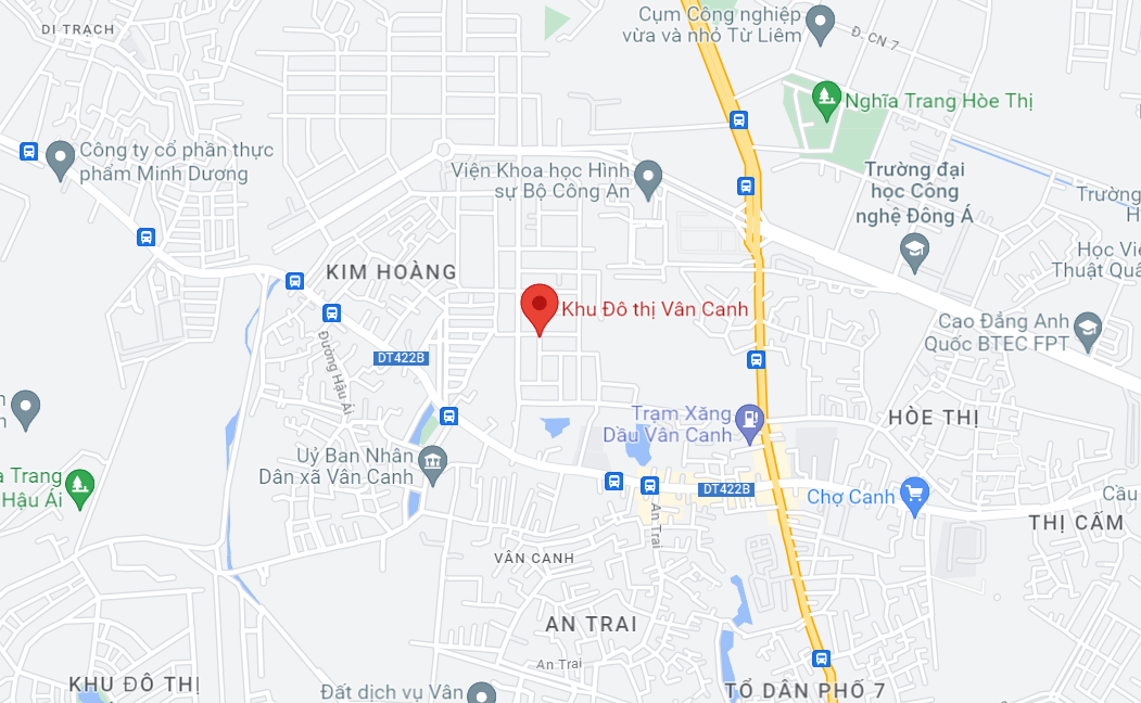 Vị trí khu đô thị Vân Canh