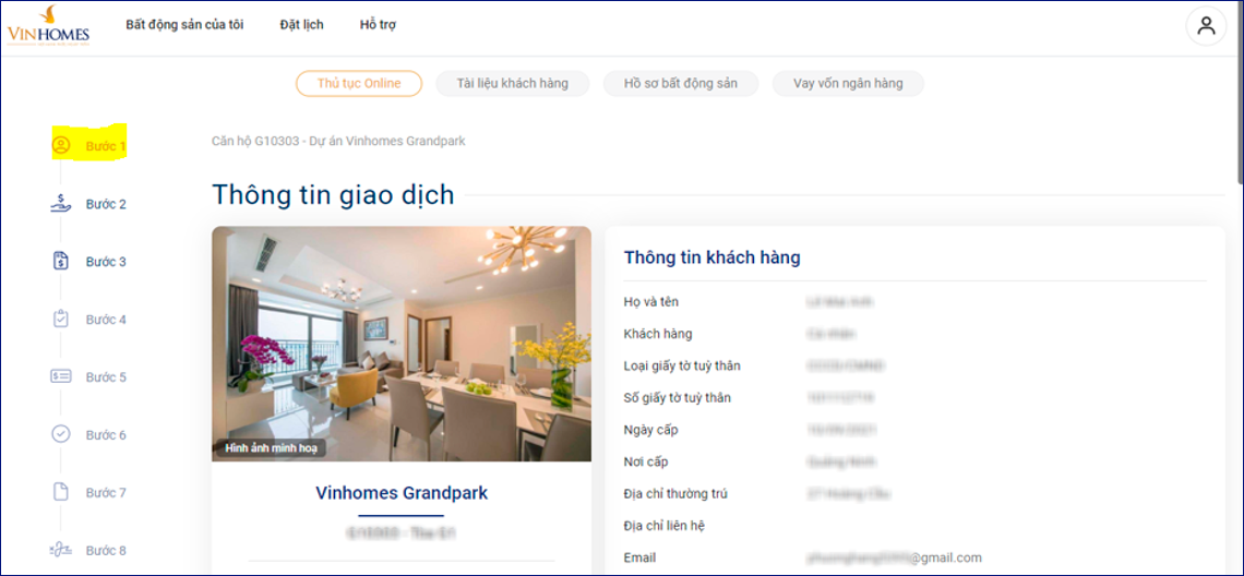 Thủ tục mua căn hộ Vinhomes Gallery Giảng Võ