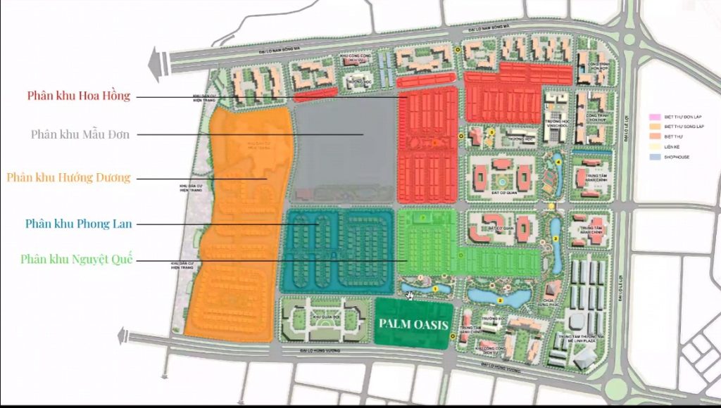 Quy hoạch The Palm Oasis Vinhomes Star City Thanh Hóa