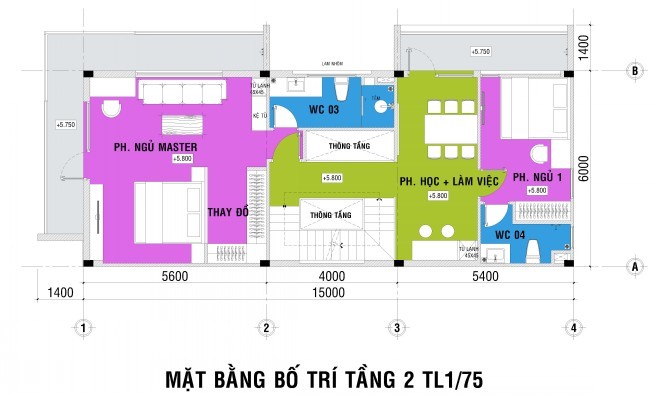 Xây nhà 3 tầng, một lửng với nội thất gỗ tự nhiên
