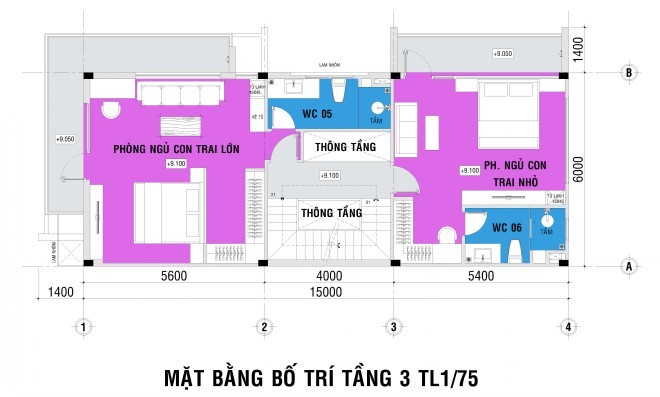 Xây nhà 3 tầng, một lửng với nội thất gỗ tự nhiên
