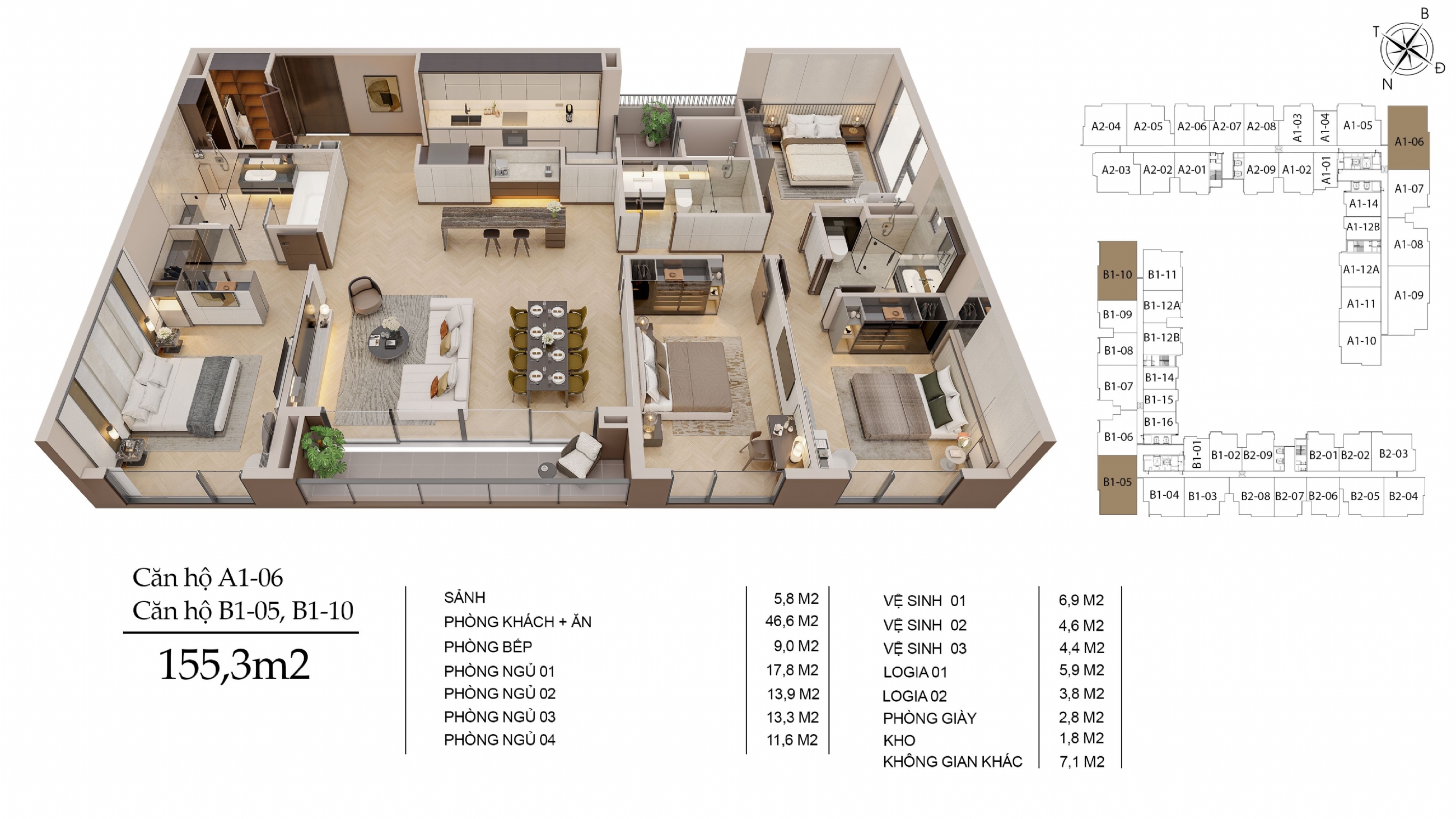 Các loại hình sản phẩm Long Biên Central – Tổ hợp sống sang đón đầu xu thế