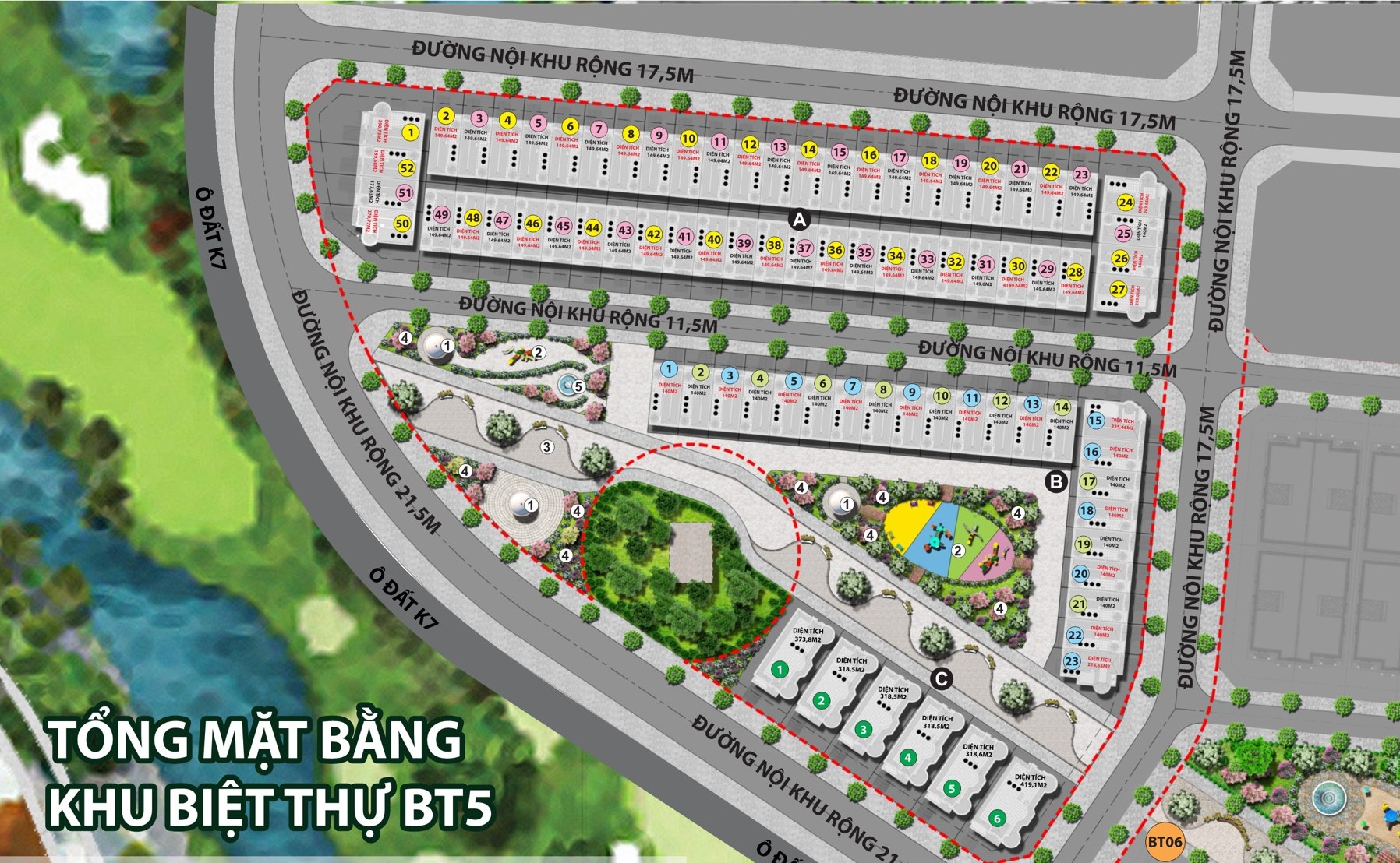 mặt bằng phân lô bt5