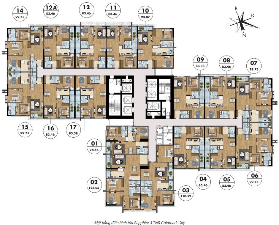 Mặt bằng căn hộ Goldmark City