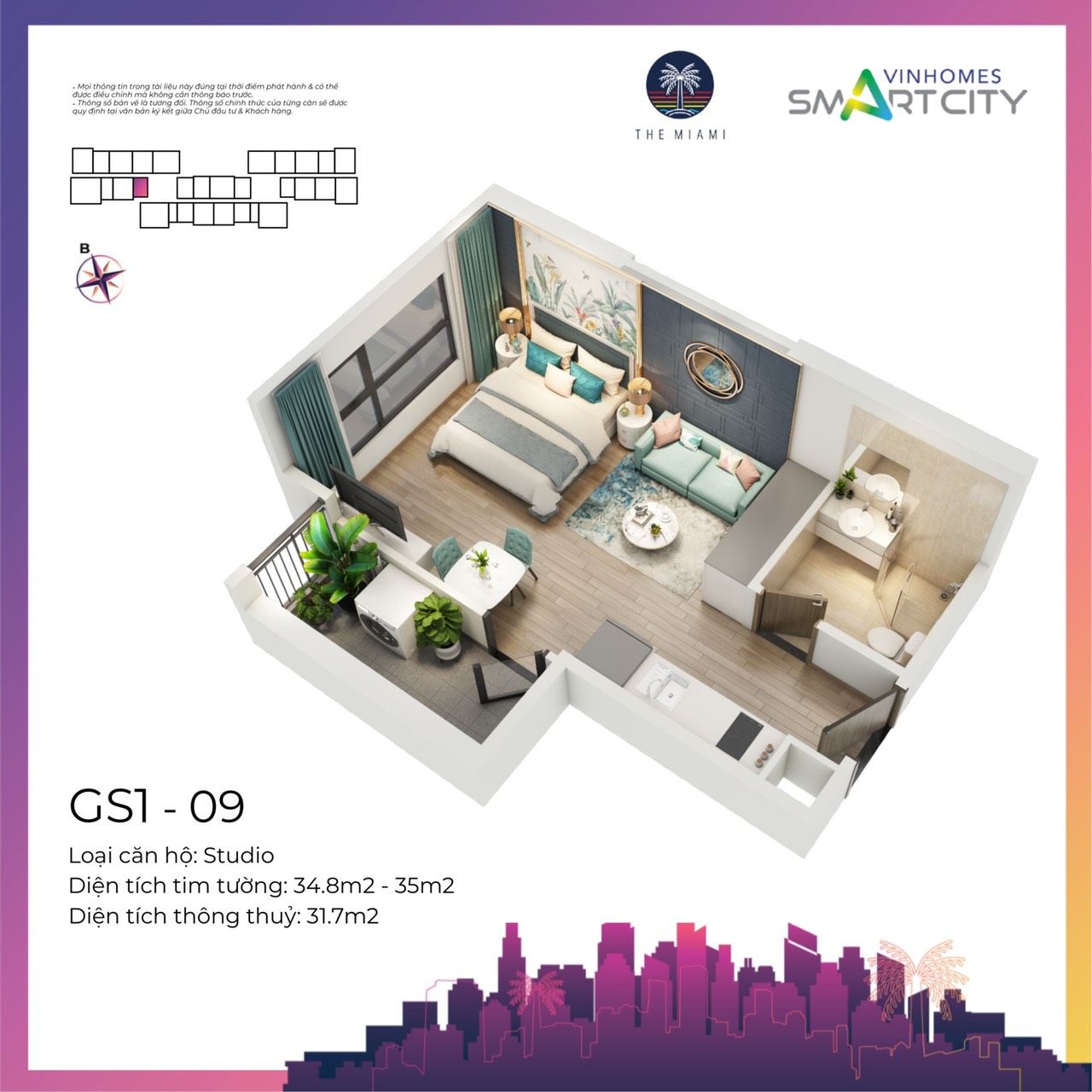 Các loại hình sản phẩm The Miami Vinhomes Smart City Tây Mỗ