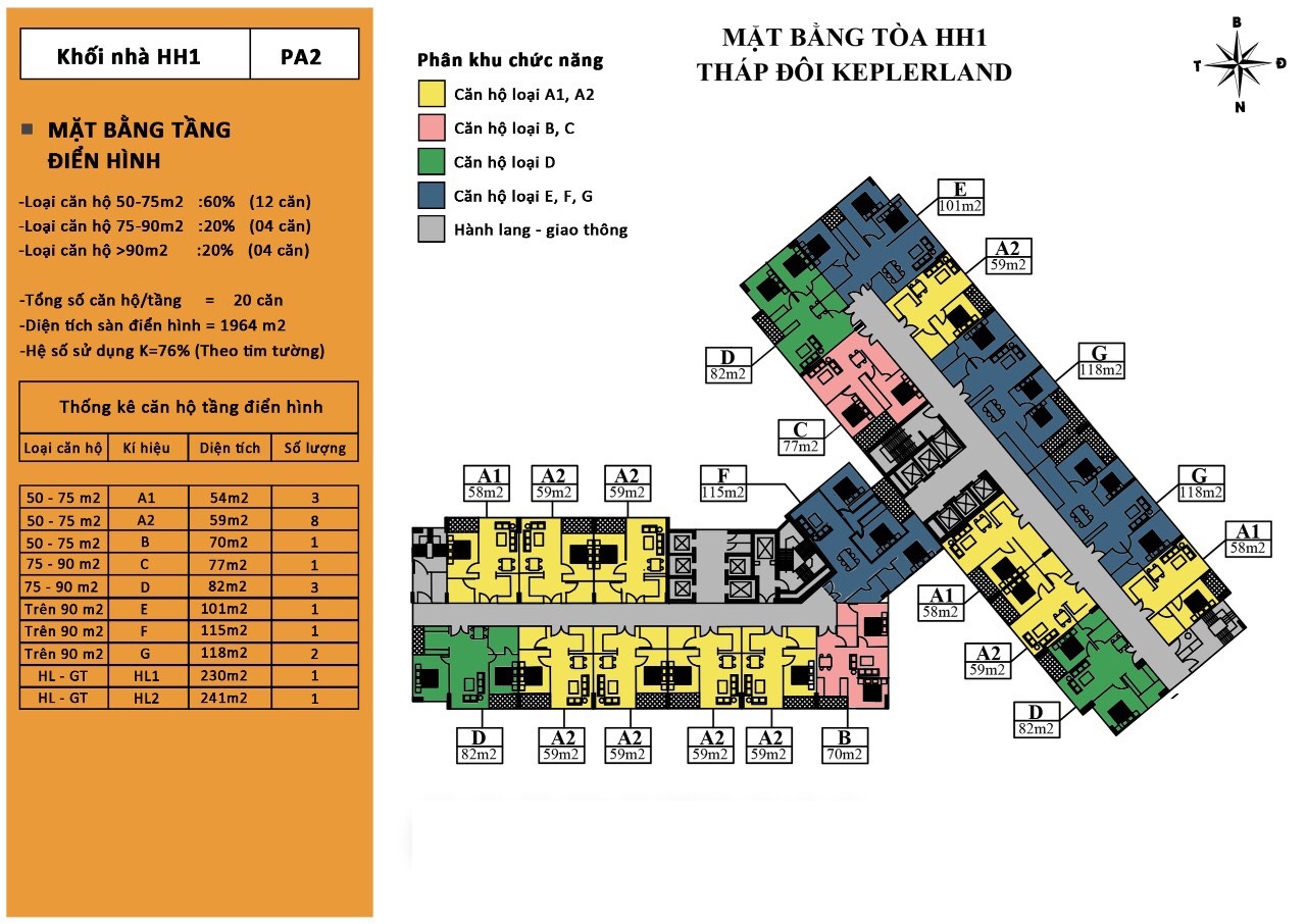 Mặt bằng thiết kế Tháp đôi Kepler Land TSQ Mỗ Lao