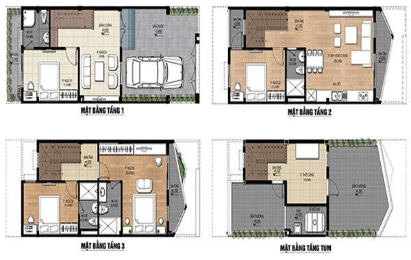 Mặt bằng thiết kế nhà liền kề West Point - Nam 32 