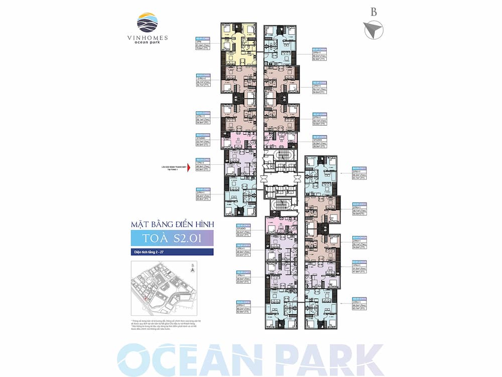 Layout mặt bằng S2.01 Vinhomes Ocean Park